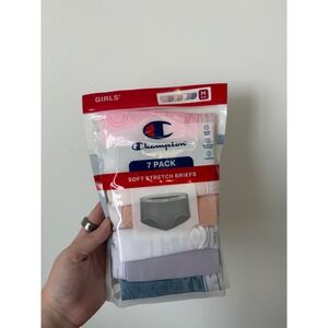Girls' Champion 7-Pack Soft Stretch Briefs – Medium (8/10) – NIP